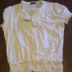 White Ruffled Women's Top